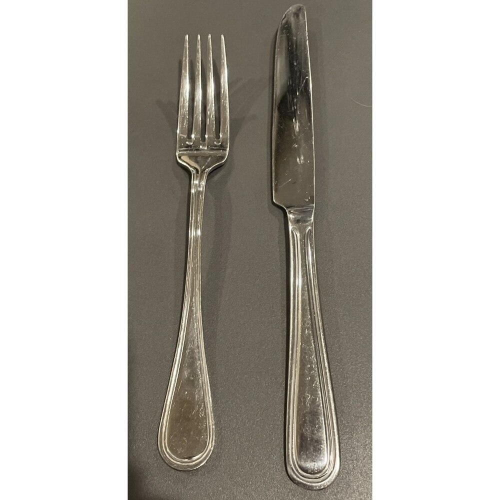 Wallace WAS159 Glossy Outline‎ 18/10 Stainless Steel Dinner Fork Knife Set Of 2